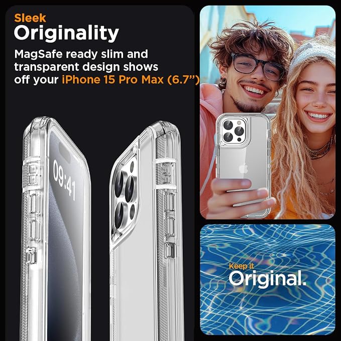 AICase for iPhone 15 Pro Max Case Clear 3 in 1 Heavy Duty Drop Protection Full Body Rugged Shockproof/Dust Proof 3-Layer Military Protective Tough Durable Cover for iPhone 15 Pro Max 6.7"_4