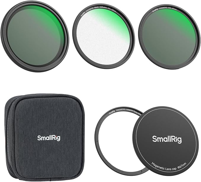 SmallRig 5-in-1 Magnetic 67mm Lens Filter Kit: VND + CPL + Black Mist 1/4 + Threaded Adapter Ring + Magnetic Lens Cover + Storage Bag + Cleaning Cloth, Magnetic Filter Set for Phone Camera Lens - 4726