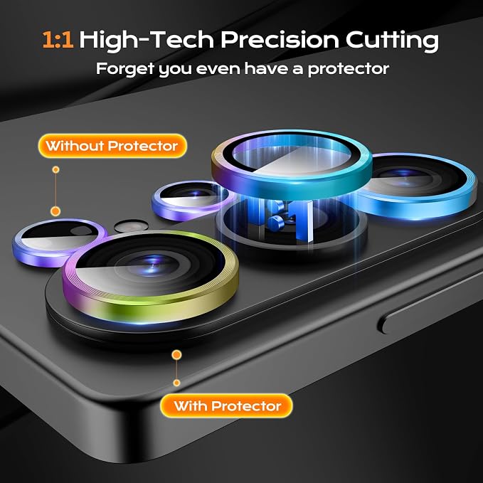 Camera Lens Protector for Samsung Galaxy S26 Ultra, Sapphire Glass Metal Individual Camera Cover Screen, Anti-drop, Case Friendly- Colorful
