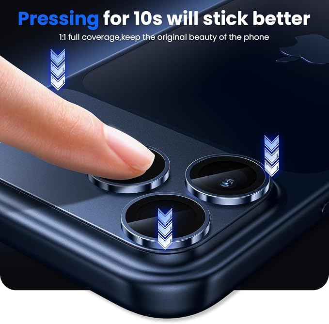 SAHARA - Ultra-Strong Camera Lens Protector for iPhone 17 Pro (2-Pack), Strong Titanium, HD Clear, Anti-Fingerprint, Easy Install, Deep Blue, (ZD00187)