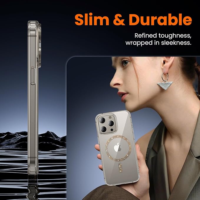 3 in 1 for iPhone 15 Pro Case Clear, Not Yellowing, Screen Protector*1 Camera Lens Protector*1, Military-Grade Protection for iPhone 15 Pro Phone Case 6.1 inch Clear Colored mag-Ring
