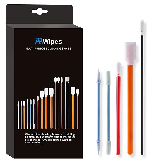 AAwipes Cleanroom Foam Tip Swab Set (5 Colors & Styles, 100 Pack) - Assorted Multi-Use Cleaning Swabs for Camera, Optical Lens, Arts & Crafts, Painting, Gun, Printer, Auto Detailing (FC502)