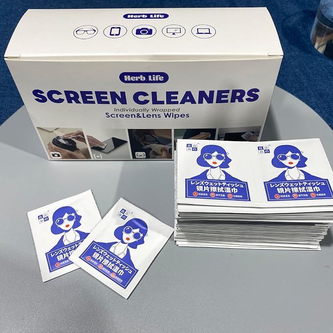 (220 PCS)Screen Cleaner, Glasses Disposable wipes, Audio & Video Lens Cleaners, Sunglasses wipes,Mobile phone screen wipes,Glasses Cleaner for Eye glasses, Camera, Phone, Tablets & Computer Screen