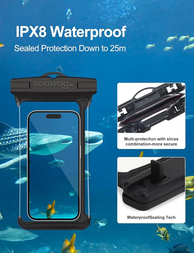 SEAWAG Smart Phone Waterproof Case 6.9" with Easy Access to Side Buttons