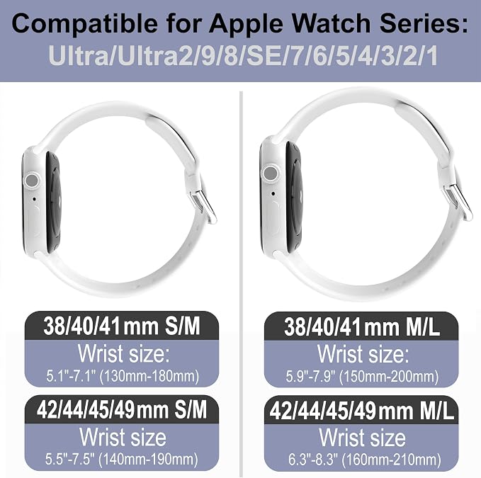 The LORD is my Shepherd Watch Band compatible with Apple Watch Laser Engraved iWatch Band Silicone 38mm 40mm 41mm 42mm 44mm 45mm 49mm Strap Jesus Psalm Christian God (38/40/41mm S/M, White)