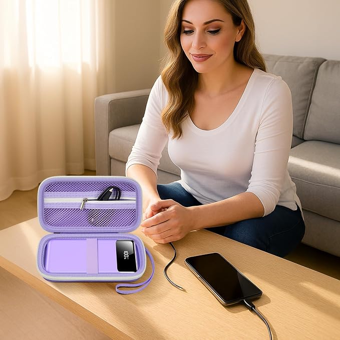 ANKHOH Portable Bank Charger Case for Charmast for VRURC for OHOVIV for SABANI for YILANS for CFIAI for LOVELEDI for RGVOTA for Miday for RONEGN for POIYTL for IAPOS Fast Charging Battery(Purple)