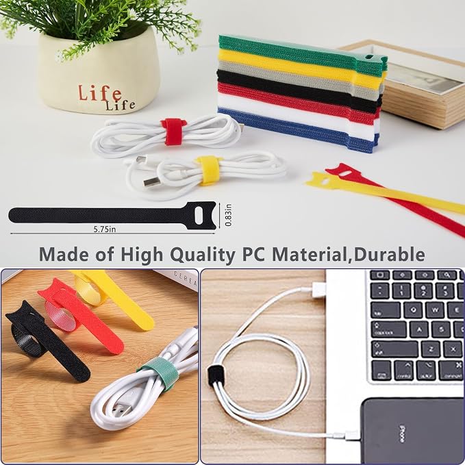 ELII 302PCS Cable Management Kit 4 Cable Sleeve,45Cable Clips | 11Cable Holders,22 Roll Cable Organizer Straps,200 Fastening Cable Ties,20 Cable Zip Tie Mounts, Computer, Under Desk
