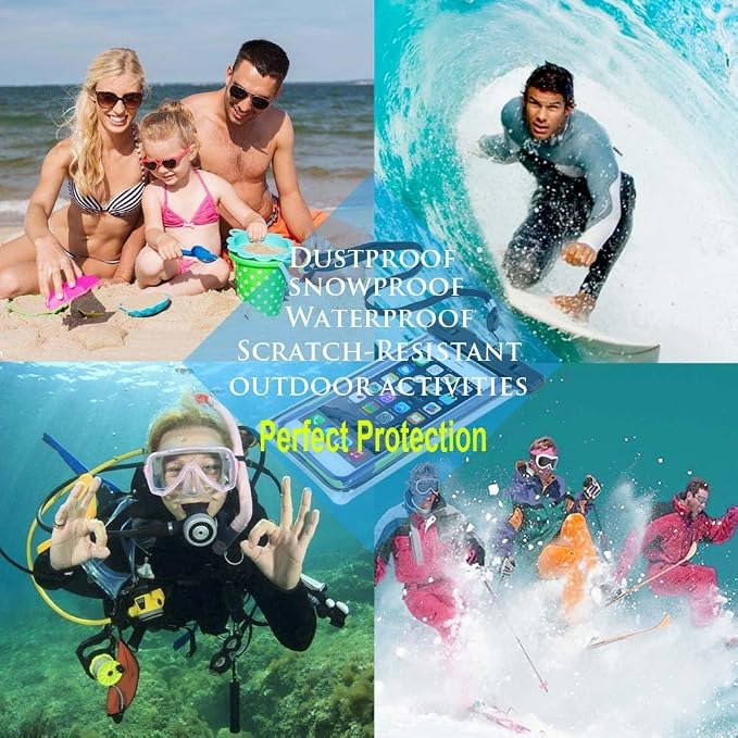 Waterproof Phone Pouch, Universal Waterproof Phone Case, Dry Bag Outdoor Beach Bag for iPhone 15 14 13 12 11 Pro Max XR SE XS 8 7 6S Plus, Galaxy Other Phones Up to 6.9''-4 Pack