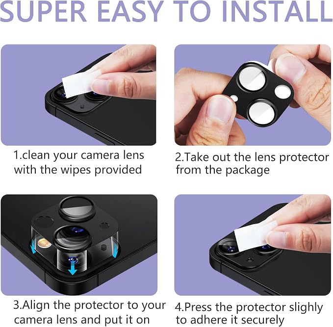 2 Pack Camera Lens Protector for iPhone 15/15 Plus,Metal AR Tempered Glass Rear Camera Screen Cover,Anti-Scratch,Strong Adsorption,Case Friendly, Easy to Install-Pink