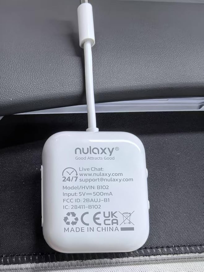 Nulaxy Air in-Flight Bluetooth Wireless Audio Transmitter Receiver for up to 2 AirPods & Wireless Headphones, Bluetooth Adapter for All 3.5mm Jacks on Airplanes, Gym Equipment, TVs & Gaming Consoles
