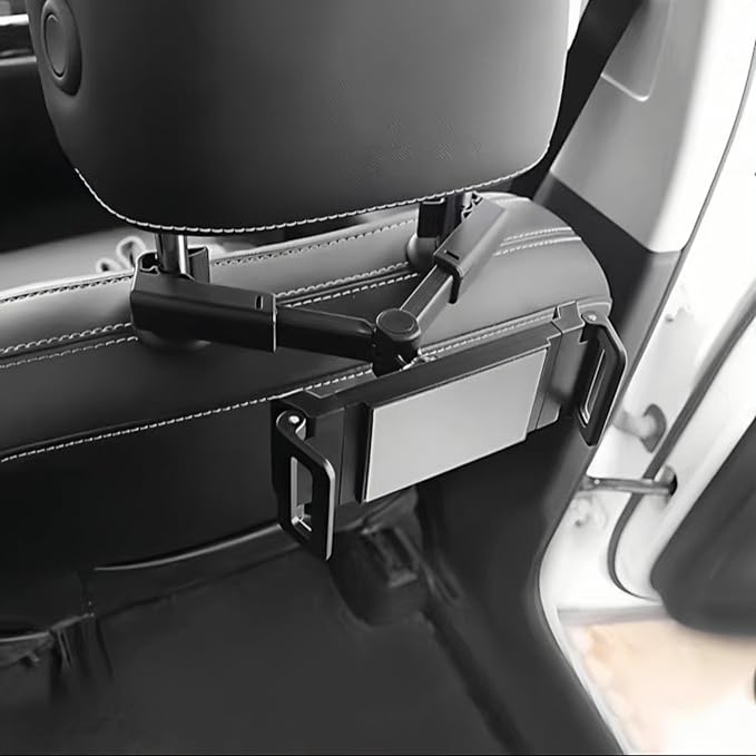 Car Headrest Tablet Mount - 360° Rotating Backseat Holder for Kids & Adults | Universal Fit for 4.7-12.9" Pad, Phone