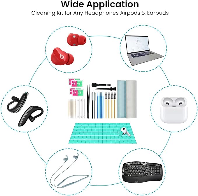 Airpods Cleaner Kit 221 Pcs Earbud Cleaning Putty Remove Ear Wax Phone Cleaning kit Cleaner Pen Brush Microfiber Cloth for Airpods Pro/1/2/3 Charging Case Headphones Camera Hearing Aids