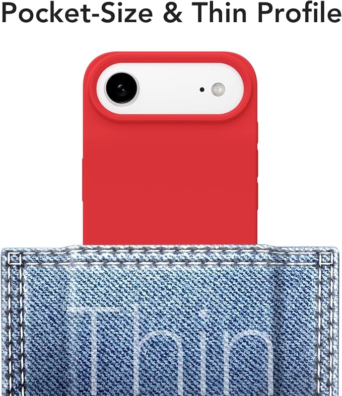 for iPhone 17 Air Case Silicone Compatible with Magsafe Case, Ultra Slim Thin Magnetic Phone Cases Mag Safe, Cute Soft Rubber Gel TPU Matte Plain Wireless Charging Cover for Women, Red