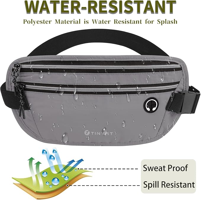Slim Running Belt for Women Men Runners Fanny Packs With Phone Holder Hidden Pockets Exercise Waist Bag for Marathon Workout