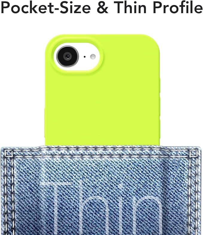 for iPhone 17e 16e Case Silicone Compatible with Magsafe Case, Ultra Slim Thin Magnetic Phone Cases Mag Safe, Cute Soft Rubber Gel TPU Matte Plain Wireless Charging Cover for Women, Neon Green