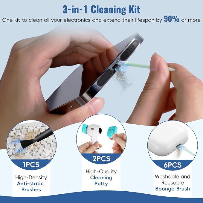 Silicone USB C Dust Plug with Phone Speaker Cover,5-in-1 31 Pack Charging Port Cover Cleaning Kit,Type C Anti Dust Plug for iPhone 15/16/17/Samsung Galaxy/One Plus/Google Pixel/All USB C-Port Devices