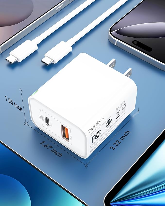 45W USB C Fast Charger for Google Pixel 10/10 Pro XL/Fold/10a/9/9 Pro XL/9a/8/8a/7/6/5/4 XL, 3-Pack 45W Dual Port Type C Wall Charger Super Fast Charging Block Power Adapter with 6FT USB-C Cable Cord