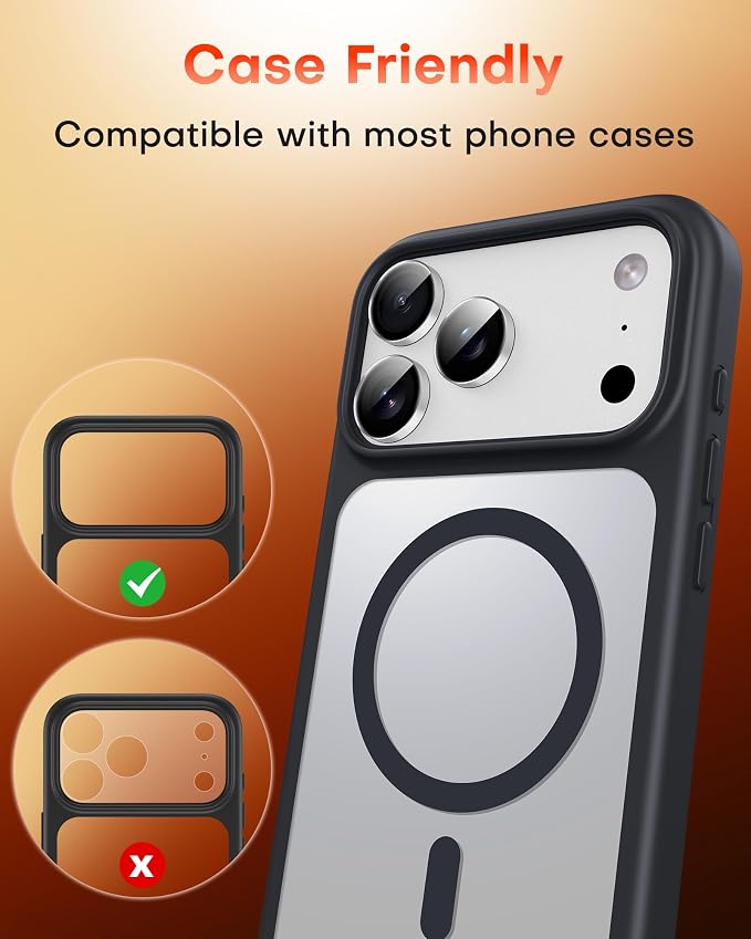 TOCOL Camera Lens Protector for iPhone 17 Pro Max/iPhone 17 Pro Tempered Glass HD Individual Scratch Resistant Camera Cover Accessories Case Friendly 2 Pack(Silvery)