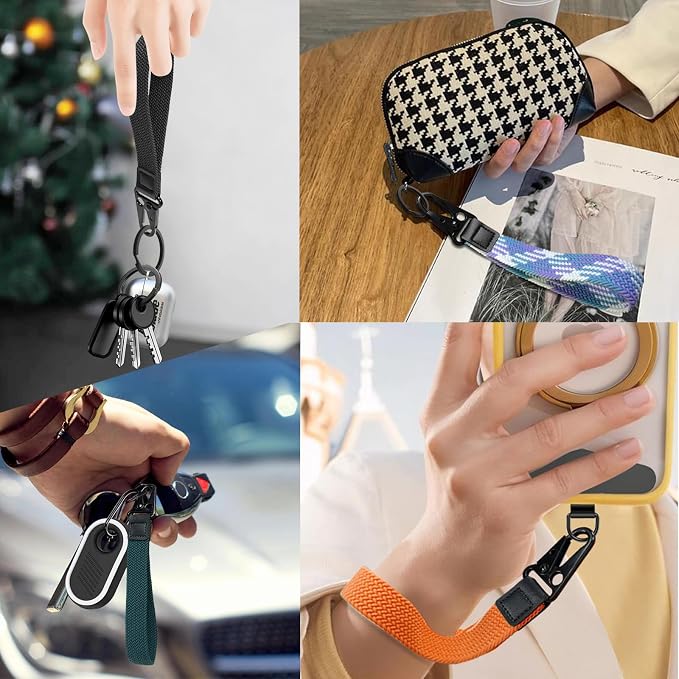 Stretchy Wristlet Keychain, Wrist Lanyard Strap Key Chain Holder to Hold Keys Wallet Phone ID Badge for Men Women