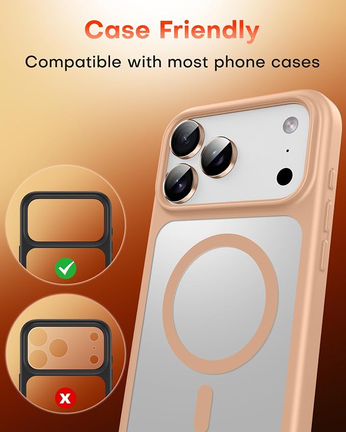 TOCOL Camera Lens Protector for iPhone 17 Pro Max/iPhone 17 Pro Tempered Glass HD Individual Scratch Resistant Camera Cover Accessories Case Friendly 2 Pack(Rose Gold)