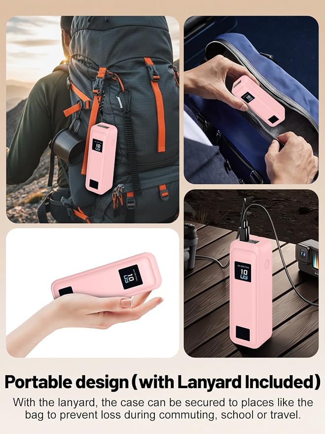 Silicone Protective Case Compatible with Anker Prime Power Bank 20,100mAh 3-Port Portable Charger, Full-Body Protective Cover with Precise Cutouts, Shockproof & Scratch-Resistant Sleeve (Pink)