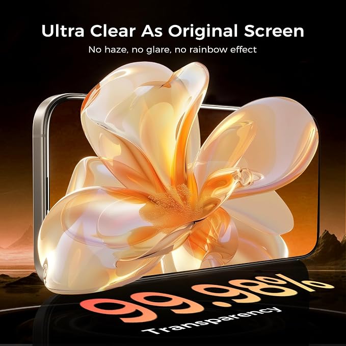 NeverBreak 9H+ Hardness for iPhone 15 Pro Screen Protector 12FT Military Grade Protection (Scratch, Shatter, Drop Resistance) 15 Pro Tempered Glass Full Edge Coverage 6.1" 2 Pack with De-Bubble Card