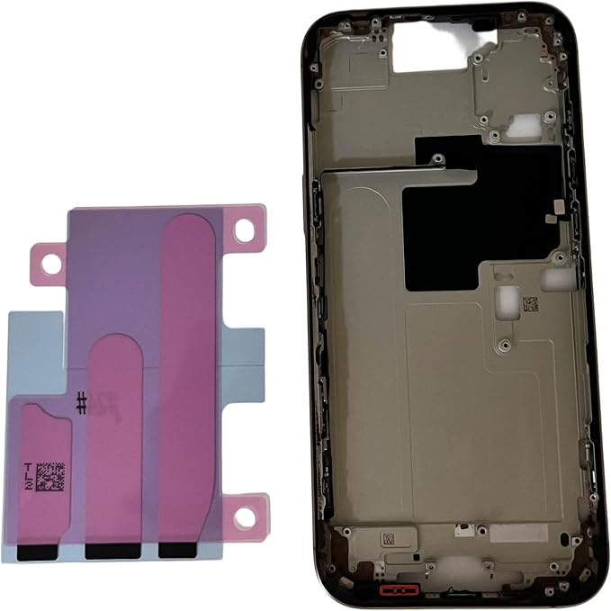TheCoolCube Middle Frame Housing Cover Case with Power & Volume Button & Battery Adhesive Replacement Compatible with iPhone 16 Pro Max 6.9 Inches (US Version) (Desert)