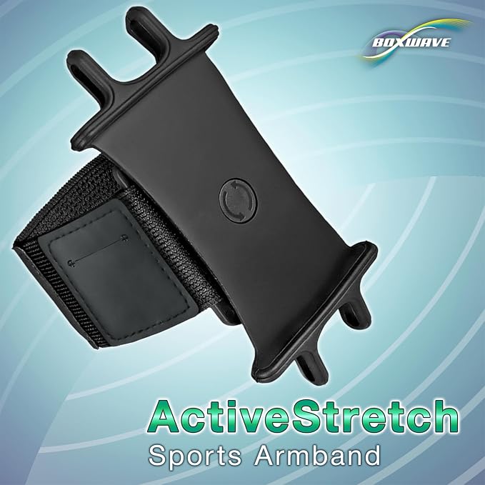 BoxWave Holster Compatible with Samsung Galaxy Z Fold 4 - ActiveStretch Sport Armband, Adjustable Armband for Workout and Running - Jet Black