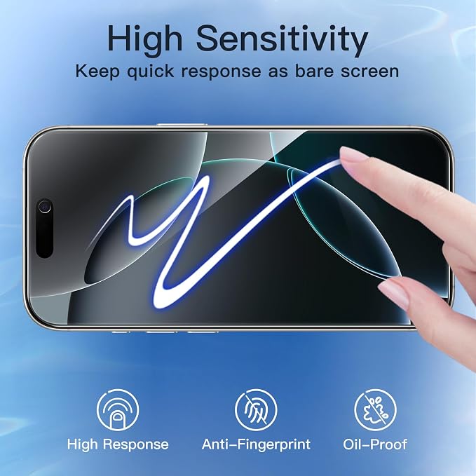 JETech Privacy Screen Protector for iPhone 16 Pro 6.3-Inch with Camera Lens Protector, Anti-Spy Tempered Glass Film, Easy Installation Tool, 2-Pack Each