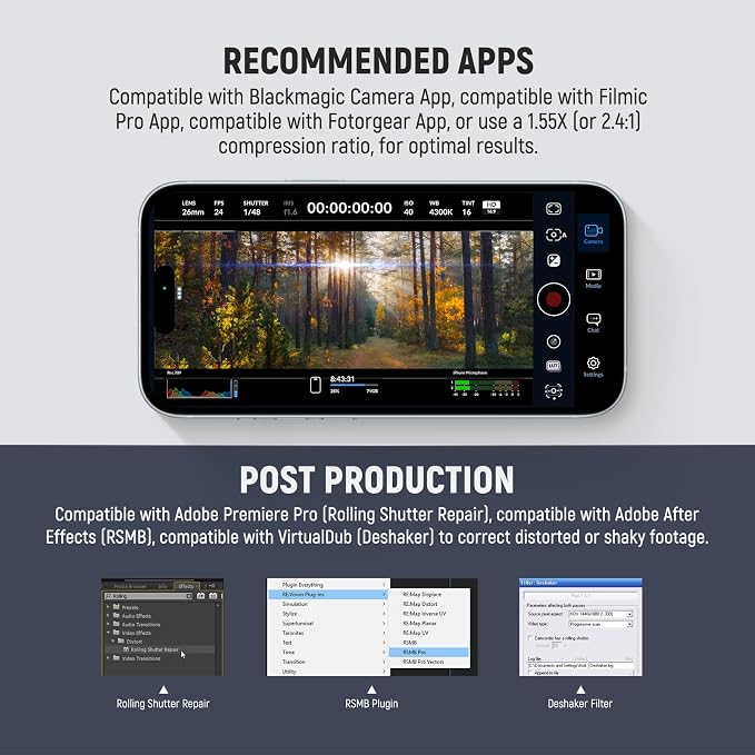 NEEWER 1.55X Blue Flare Anamorphic Phone Camera Lens with 17mm Threaded Clip, 4 Elements 4 Groups 2.4:1 Wide Screen Cinematic Mobile Photography Effect Compatible with iPhone Android Samsung, LS-75