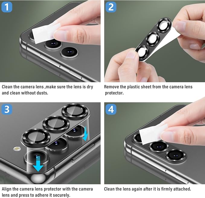 Korecase Camera Lens Protector for Samsung Galaxy S25 Metal Tempered Glass Camera Cover Film, Rear Lens Case Friendly for Galaxy S25 2025 - Grey