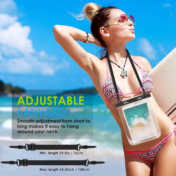 MoKo Waterproof Tablet Case, Tablet Pouch Dry Bag Compatible with iPad 10th, iPad 9/9.7/10.2, iPad mini 6/5/4/3, iPad Air 5/4, Air 3 10.5, iPad Pro 11 2022, Galaxy Tab S6/S7, Tab A 9.7, Up to 12 inch