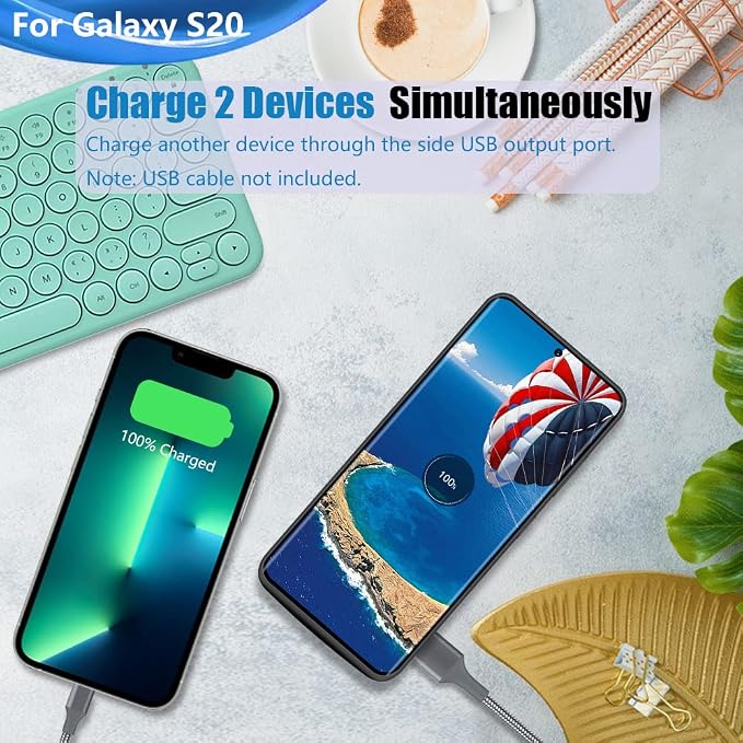 Battery Case for Samsung Galaxy S20 5G, 5000mAh Rechargeable Extended Battery Charging Charger Case, Add 105% Extra Juice, Not Compatible with Galaxy S20 FE (6.2 inch) Black