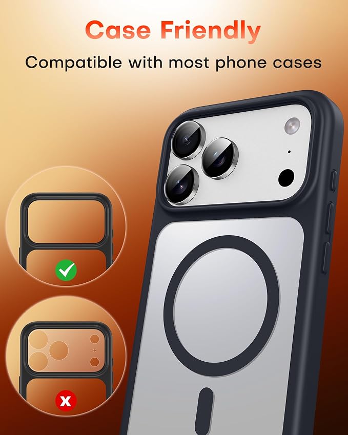 TOCOL Camera Lens Protector for iPhone 17 Pro Max/iPhone 17 Pro Tempered Glass HD Individual Scratch Resistant Camera Cover Accessories Case Friendly 2 Pack(Gray)