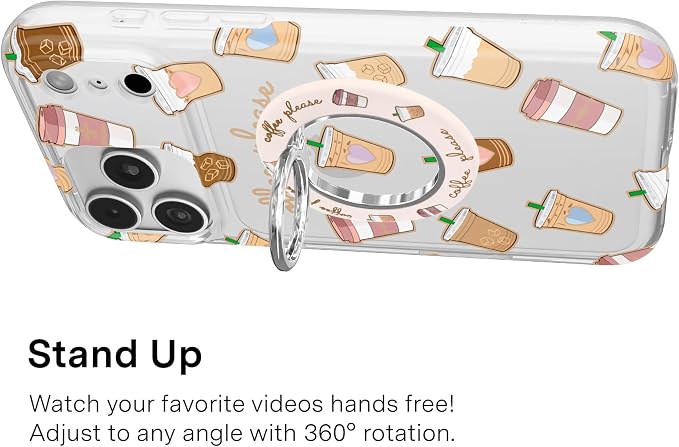 VELVET CAVIAR Compatible with MagSafe Phone Grip 2.0 | Cute Magnetic Ring Holder | Finger Loop Kickstand | Pop On Accessory for iPhone 17, 16, 15, 14, 13, 12 | Coffee
