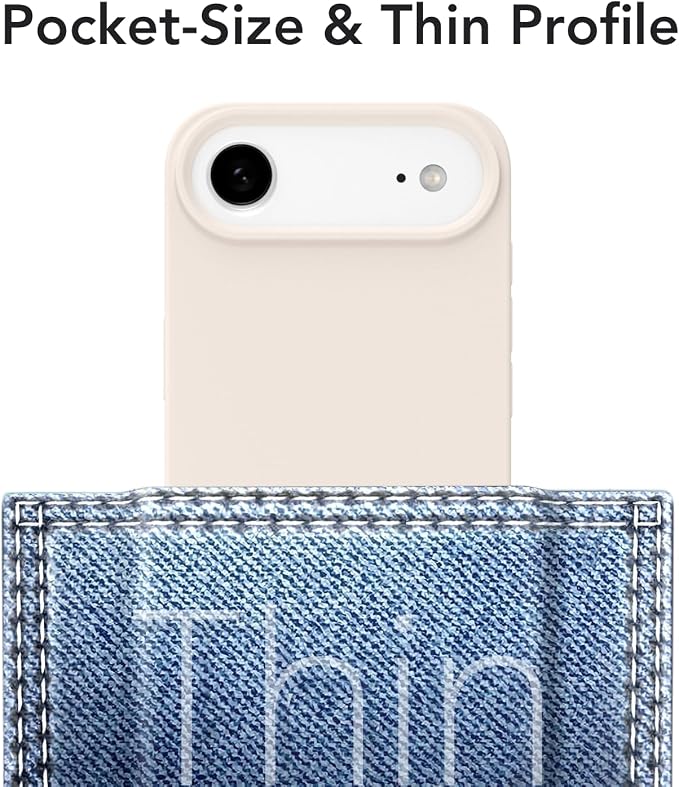 for iPhone 17 Air Case Silicone Compatible with Magsafe Case, Ultra Slim Thin Magnetic Phone Cases Mag Safe, Cute Soft Rubber Gel TPU Matte Wireless Charging Cover for Women, Beige Stone Cream