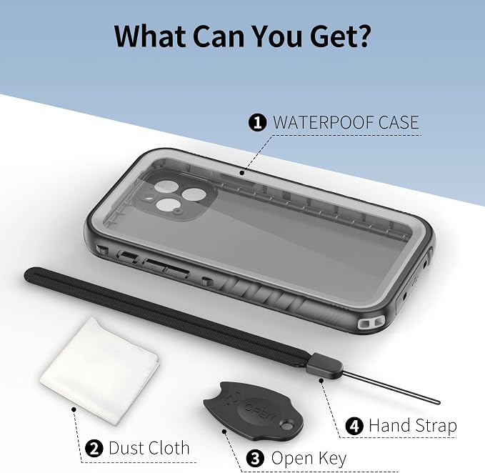 SPORTLINK for iPhone 11 Pro Waterproof Case, Full Body Underwater/Rugged/Heavy Duty Shockproof/Dustproof Case with Built-in Screen Protector for iPhone 11 Pro 5.8 Inch (Black)