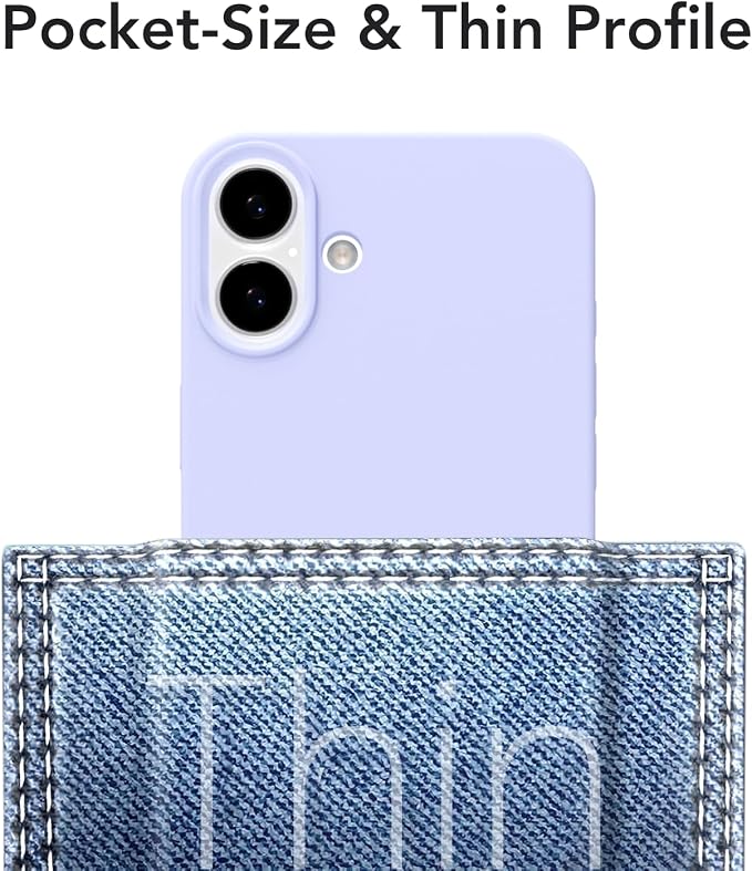 for iPhone 17 Case Silicone Compatible with Magsafe Case, Ultra Slim Thin Magnetic Phone Cases Mag Safe, Cute Soft Rubber Gel TPU Matte Plain Wireless Charging Cover for Women, Purple Lavender