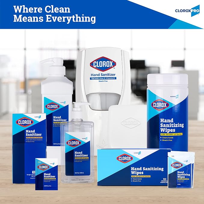 Clorox Pro Alcohol Free Hand Wipes with BZK - Gentle Sanitizing Wipes Serve as Travel Essentials & On-The-Go Cleaning - Disinfecting Sanitizer Solution for School Supplies & Office Use, 20 Count