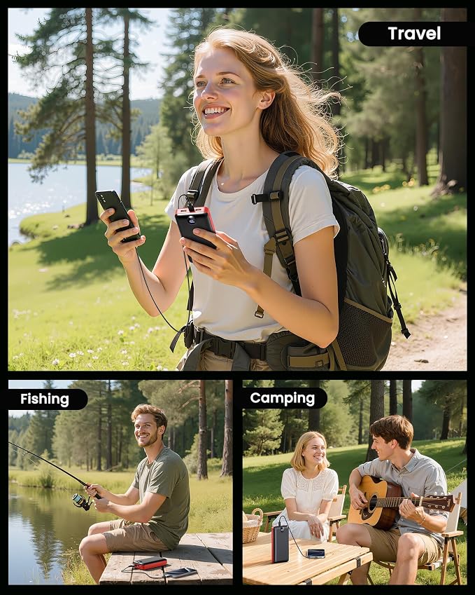 Portable Charger Power Bank 50000mAh 22.5W Fast Charging Battery Bank USB C External Battery Pack with 3 Output & 2 Input Digital Display for iPhone 16/15/14/13/12, Samsung, iPad etc (Red)