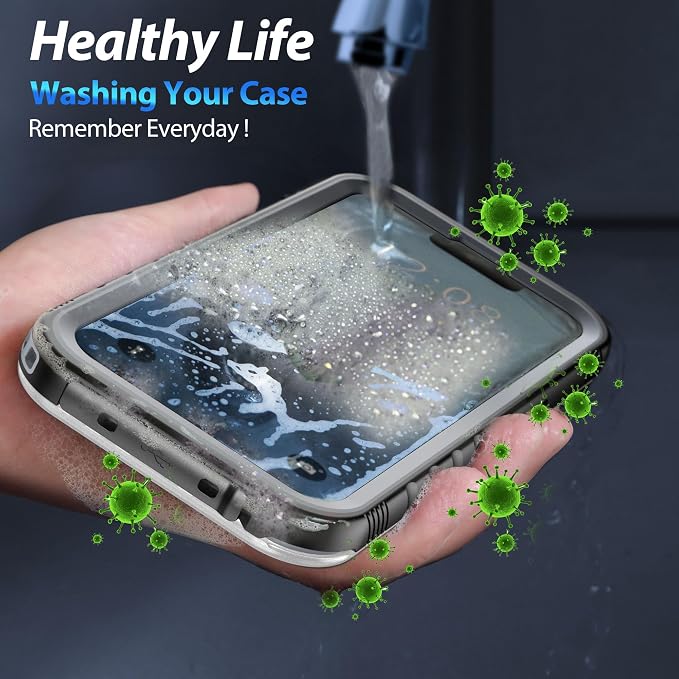 SPORTLINK for iPhone 13 Pro Max Waterproof Case - Shockproof Dustproof Phone Case with Screen Protector, Full Body Protective Case for iPhone 13 Pro Max Cover 6.7'' Black/Frosted Clear