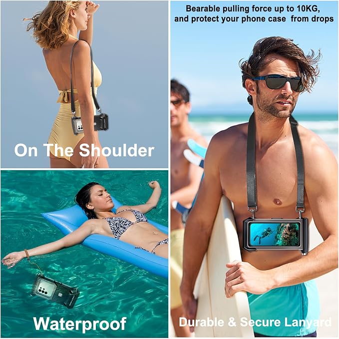 2026 Diving Snorkeling Phone Case for iPhone 17/16/15/14/13/12/11 Pro Max/XS/X Samsung Galaxy S26/S25/S24 Professional Scuba Dive Waterproof Underwater Photo Video Cover (5TH Gen, Black-)