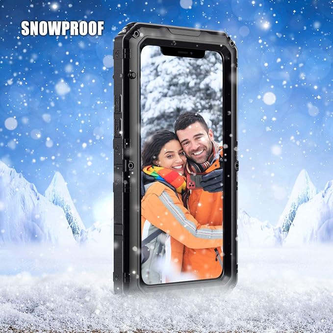 Mitywah Waterproof Case for iPhone 11 Pro, Heavy Duty Military Grade Shockproof Cover Built-in Screen Protection, Rugged Thick Full Body Protect Metal Case for iPhone 11 Pro, Black