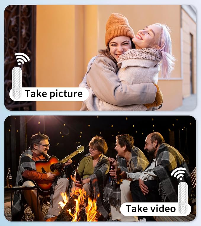 Phone Tripod Chargeable Remote,Wireless Remote,Shutter Compatible with iOS 5.0+ & Android 7.0+ Smartphones(White)