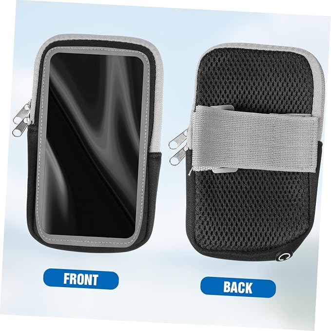NUOBESTY Sports Mobile Phone Arm Bag Lightweight Waterproof Running Armband with Key Card Storage for Outdoor Exercise and Gym Use
