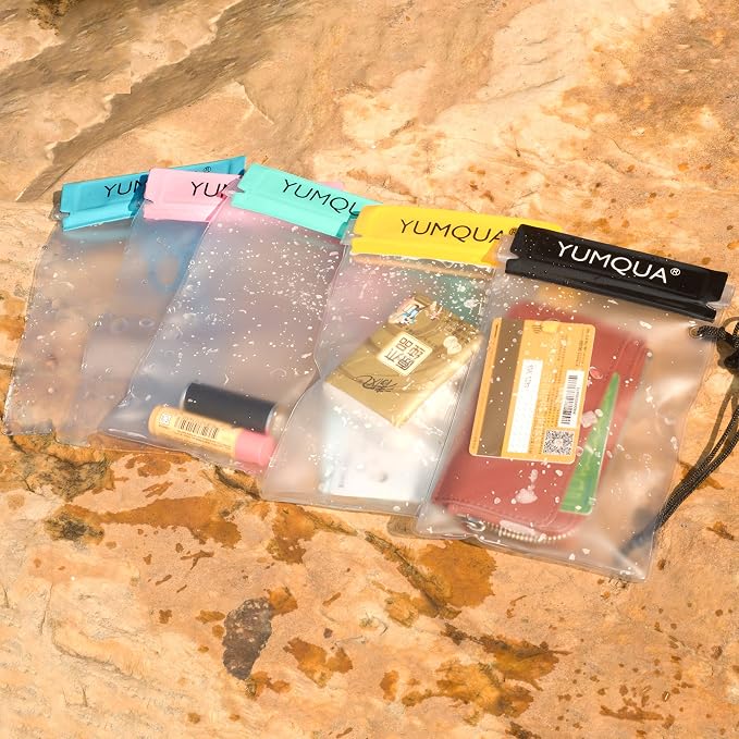 YUMQUA Clear Waterproof Bag, Waterproof Document Pouch Passport Holder Water Tight Map Case Waterproof Pouch Water Proof Small Dry Bags for Kindle Phone Tablet Camera, Kayak Boat PaddleBoard