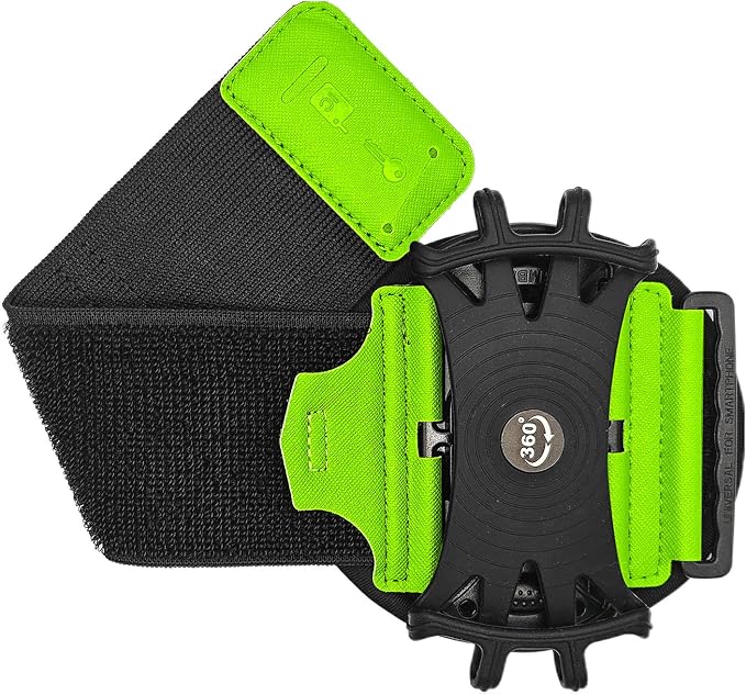 Wristband Phone Holder for Running,【360° Rotatable & Upgrade Anti-Drop】 Suitable for Mobile Phones(Fits All 4-6.5 Inch), scanners, Portable Computers, and PDAs(Green)