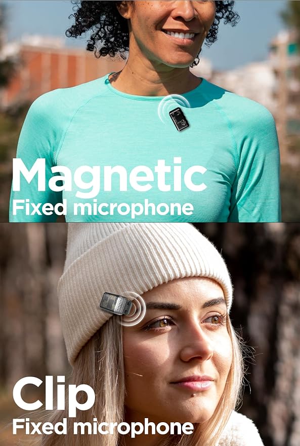 Wireless Lavalier Lapel Microphone for iPhone/Android/iPad for Video Recording with Noise Reduction/Echo/48kHz 24-bit Studio Sound, 164ft Range, 30h Battery Life, Mini Lavalier Mic for Podcast, TikTok