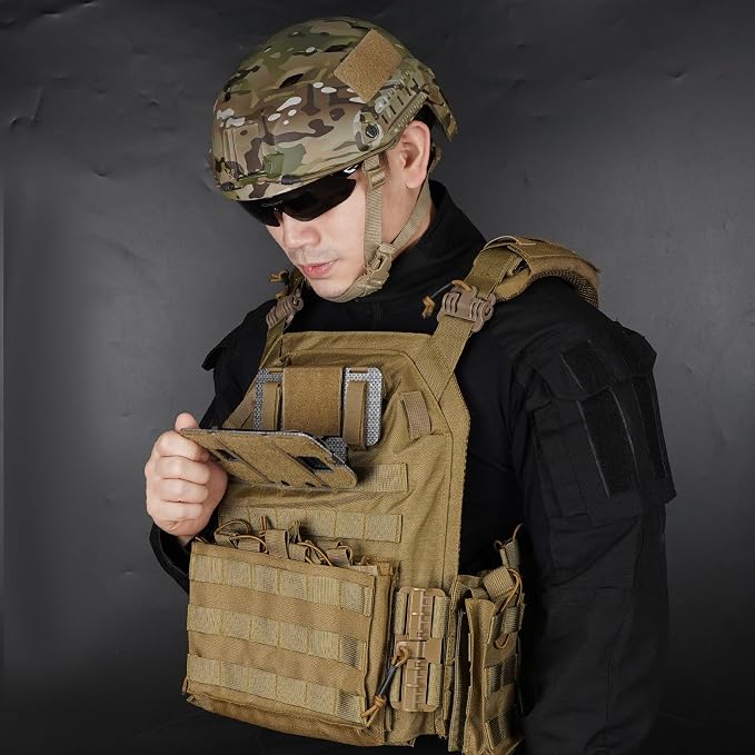 Tactical Phone Holder,Plate Carrier Phone Mount Not Block the Phone Camera Molle Phone Holder for Hunting,Duty,Hiking