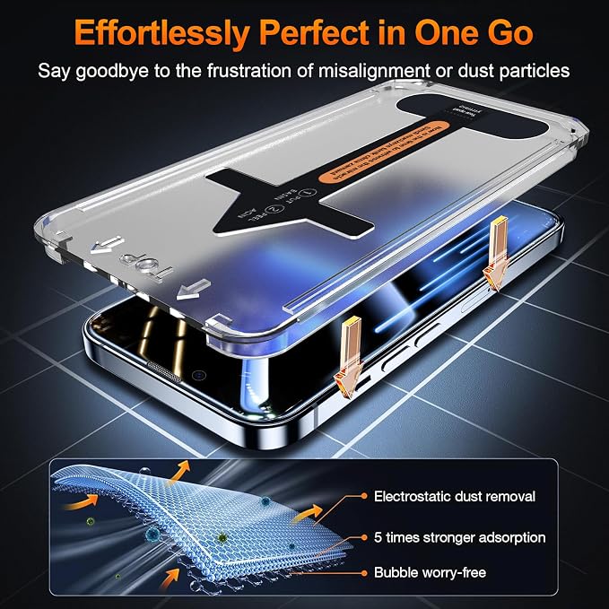 2 Pack for iPhone 13 Pro Max/ 14 Plus Privacy Tempered Glass Screen Protector 6.7 Inch, 9H Hardness, Scratch Resistant with Updated Easy Installation Tool